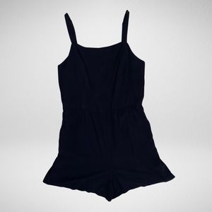 Women's Soft Woven Cami Black Romper